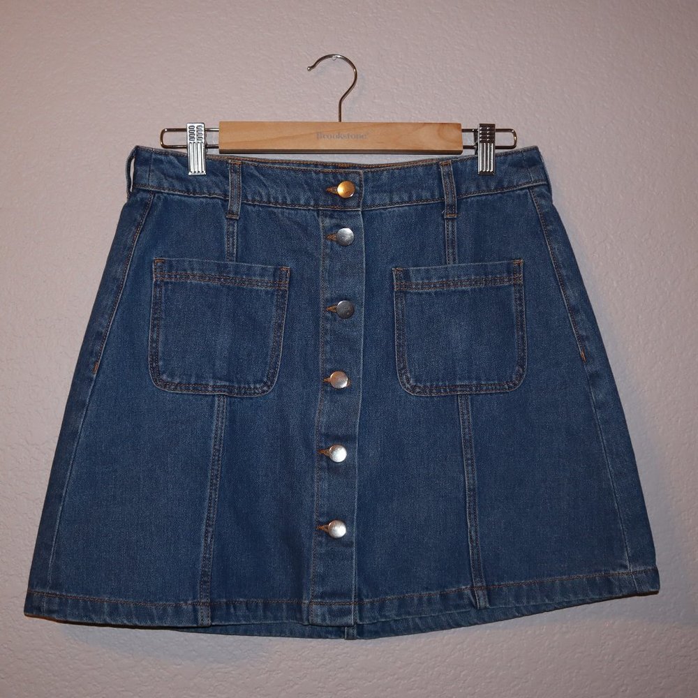 Divided H&M Button-up Denim Skirt w/ Pockets